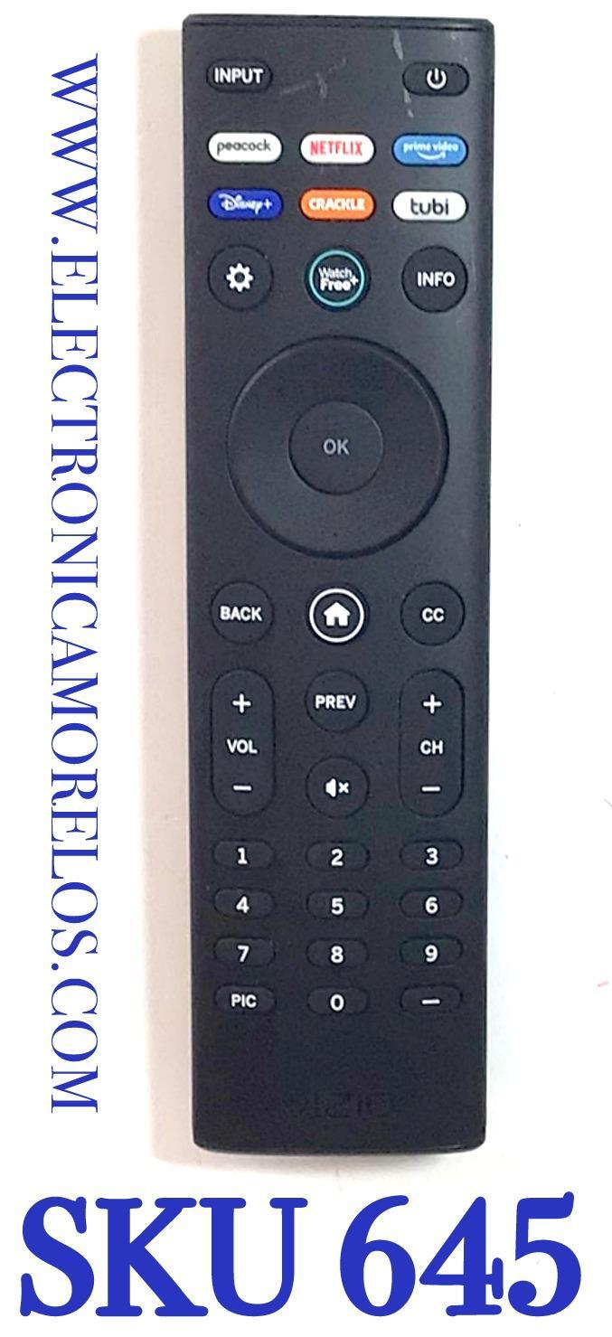 CONTROL REMOTO ORIGINAL NUEVO PARA SMART TV VIZIO / NUMERO DE PARTE XRT140 / XRT140V3L / XRT140V3L12109 / MODELO D43F-J04 / V655-G9